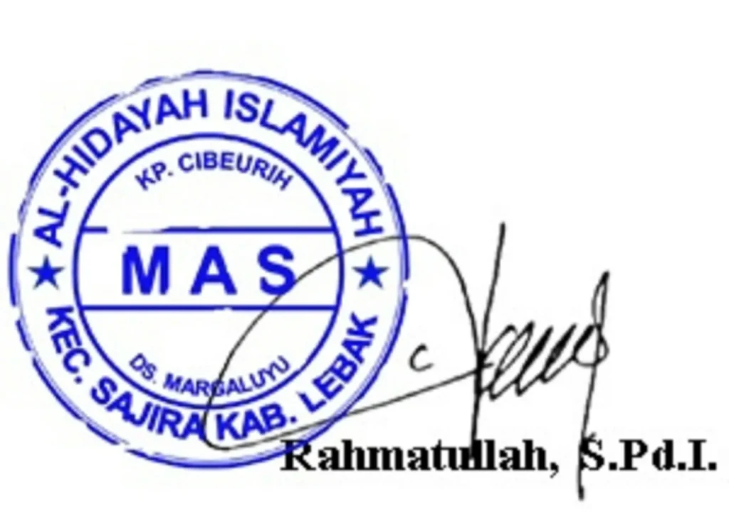 registrar marca en China: A blue circular rubber stamp with text and a handwritten signature below it