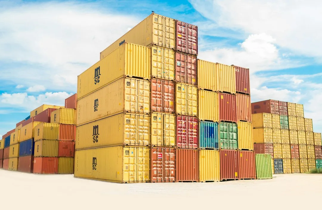 Mexico China tariffs: assorted-color filed intermodal containers
